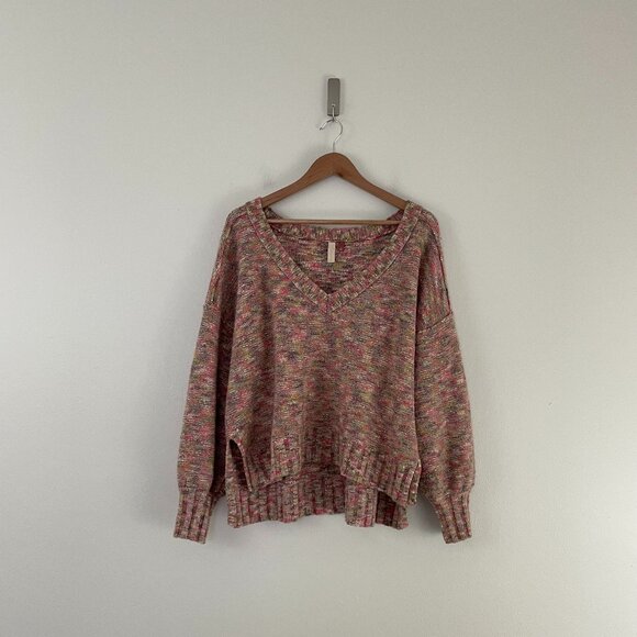 Anthropologie Sweaters - Anthropologie Pilcro Spacedye Deep V Neck Sweater Size Medium